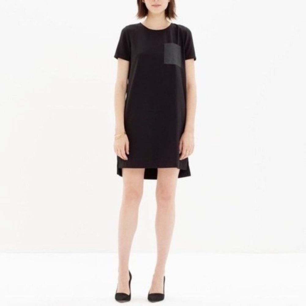 MADEWELL  Black Leather-pocket Dress
Size Small D49